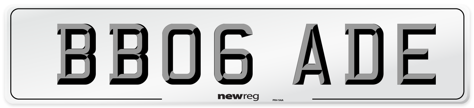 BB06 ADE Number Plate from New Reg